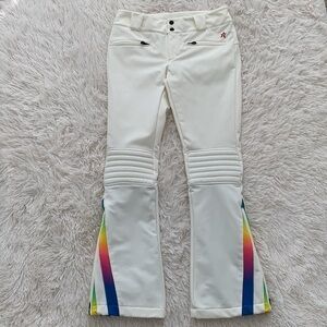 Perfect Moment White Pants with Rainbow Accents